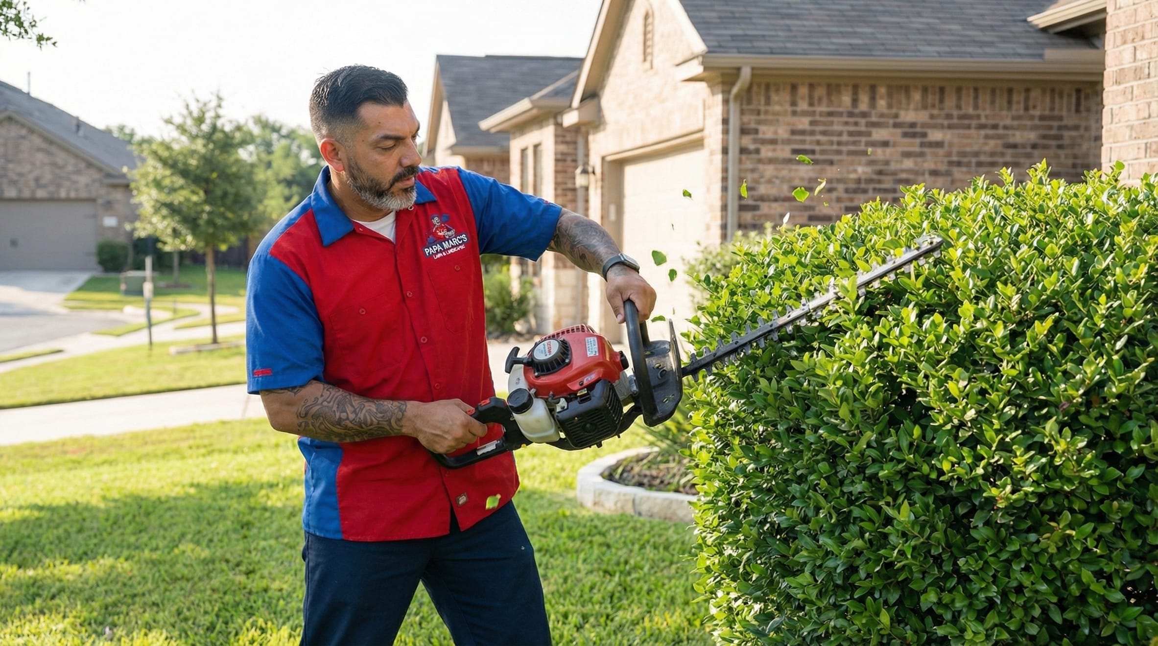 Hedge trimming and shrub shaping