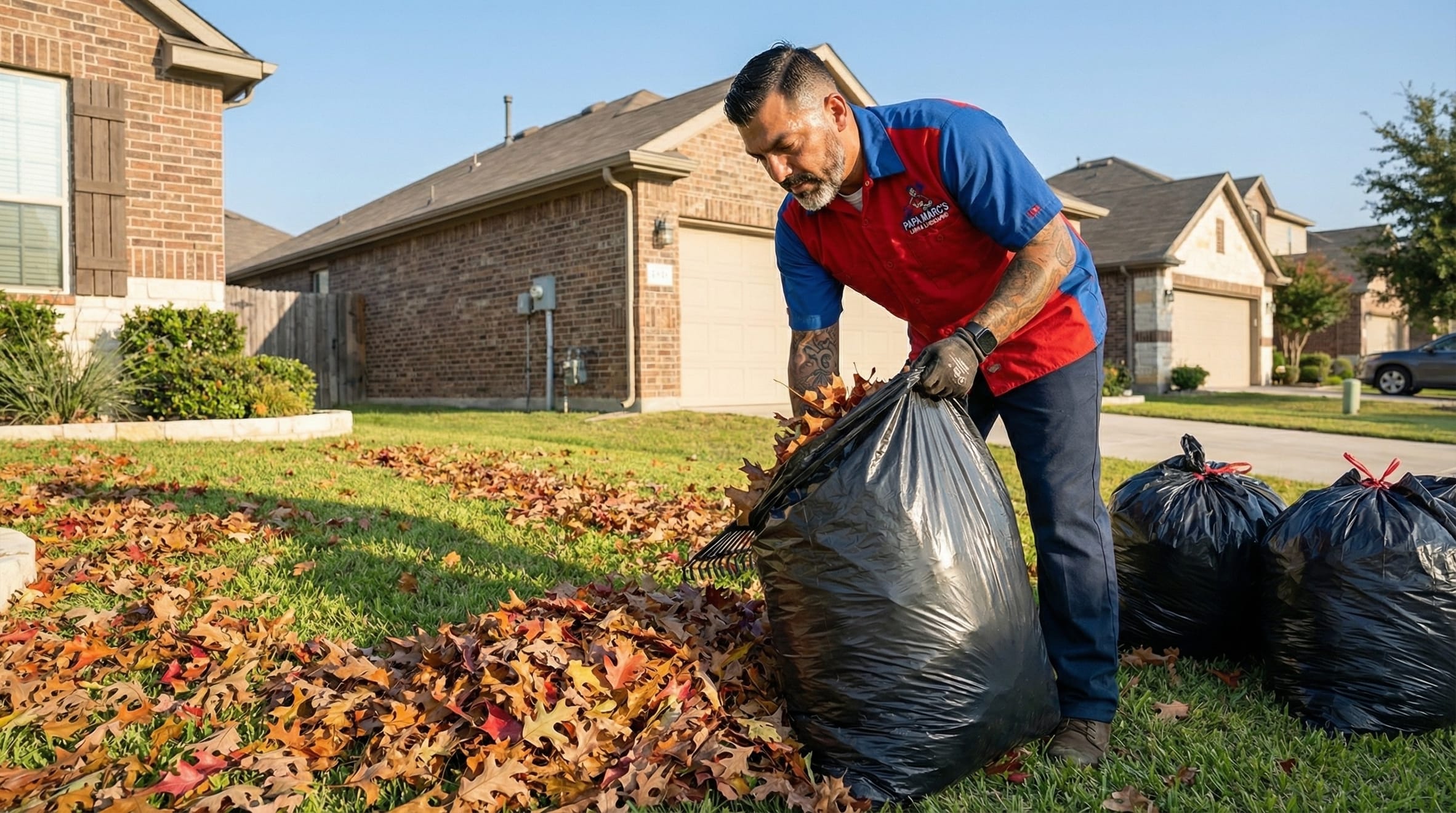 Leaf pickup and yard cleanout