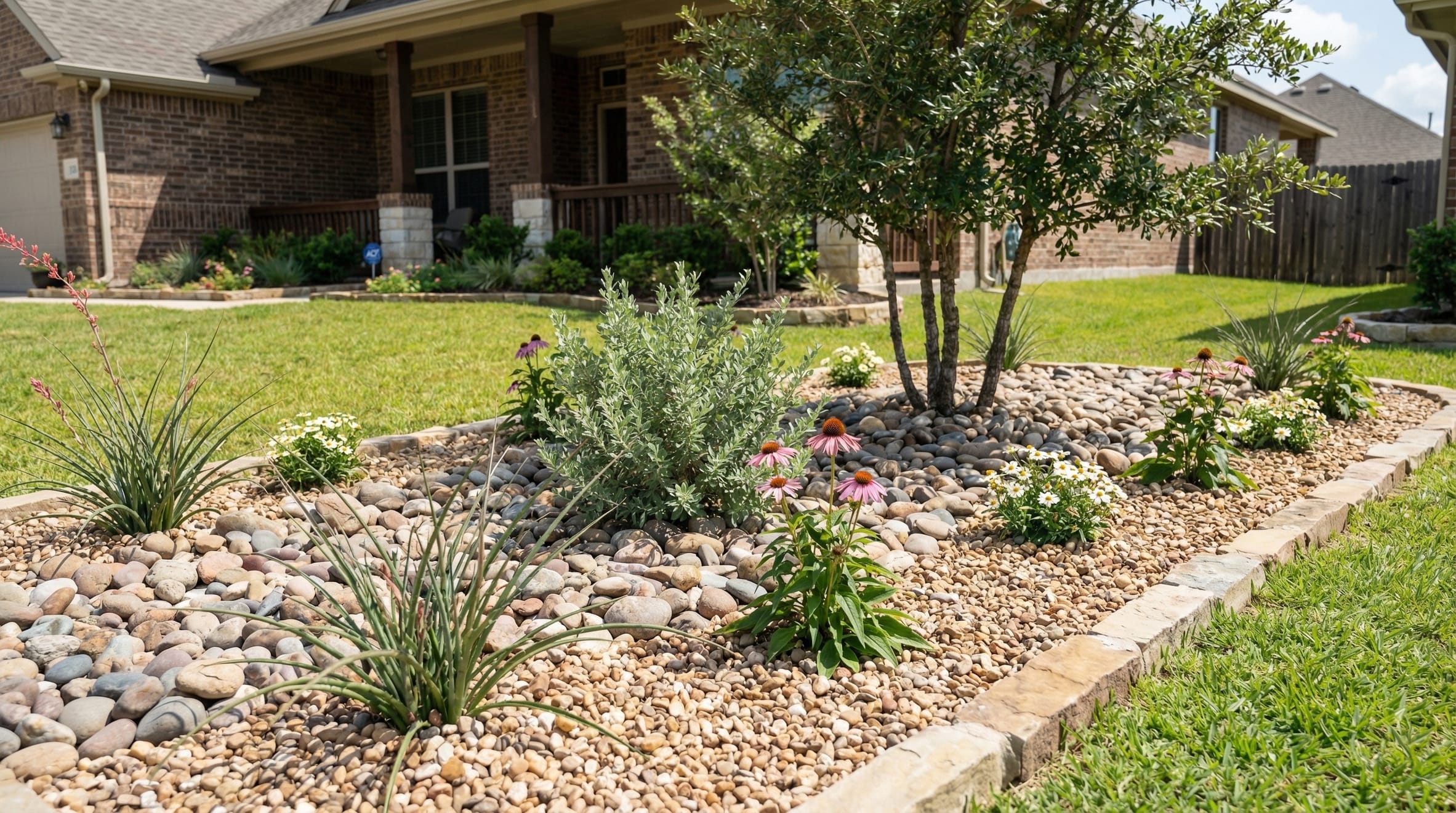 Rock installation landscaping